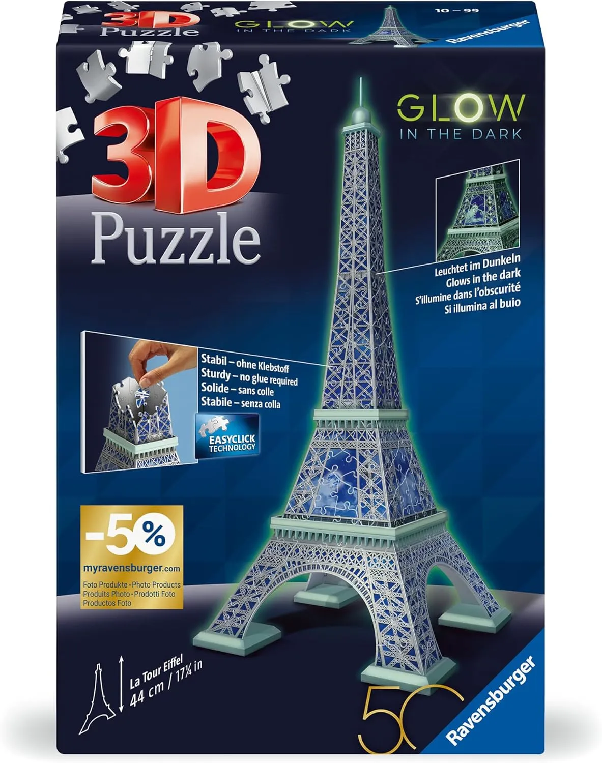 Greece tectonics administrator genetics scat wearer - from 10 Years Ravensburger 3D Puzzle 11591 - Eiffel Tower Glow-in-The-Dark Edition - The Landmark from Paris, Photoluminescent Eiffel Tower Model 