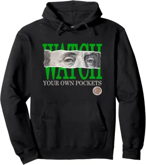 Green Color Graphic Pullover Hoodie Green Watch Your superb literature Own Pockets Kelly 