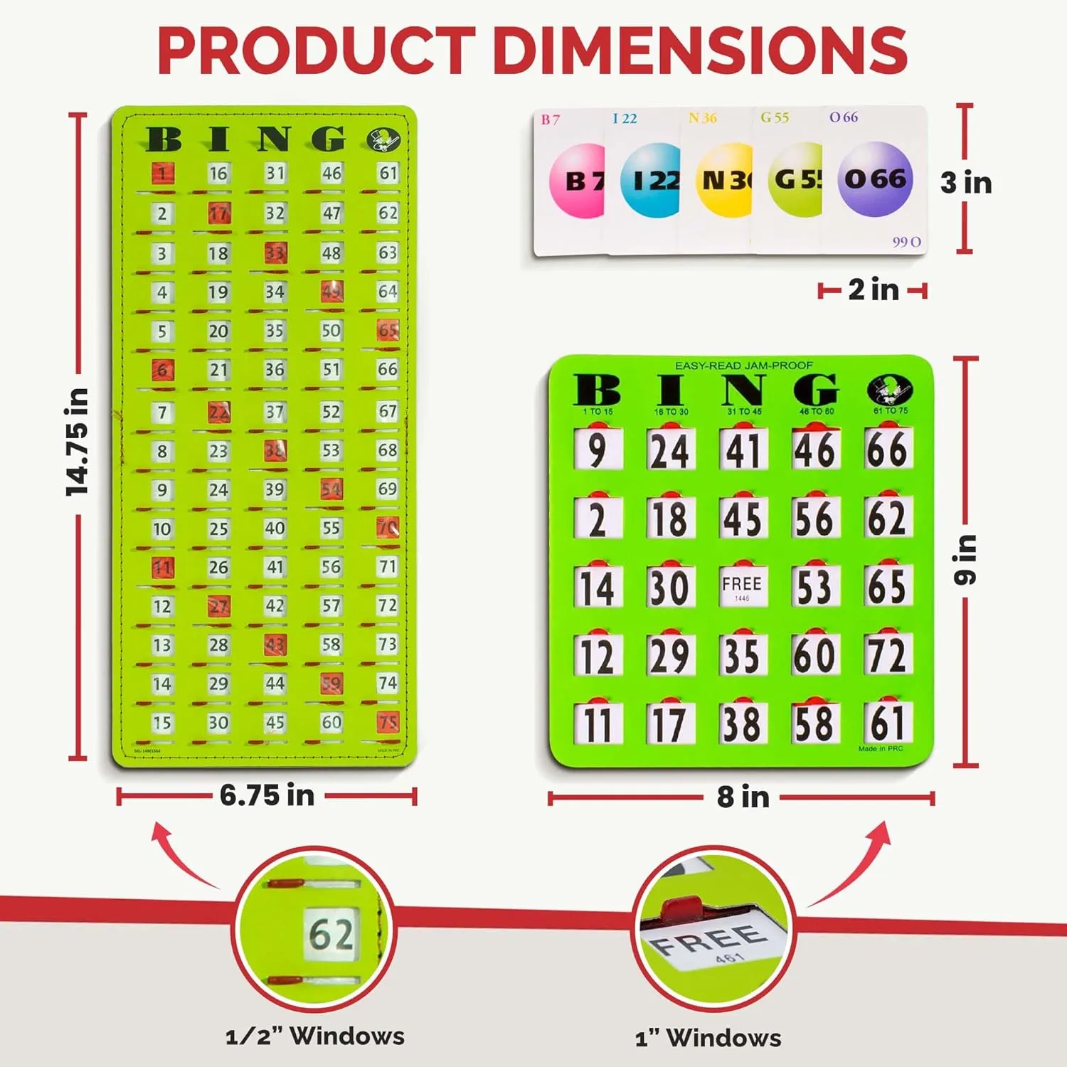 Green Style MR CHIPS Jam-Proof Bingo Cards with Sliding Windows, 25 Reusable Shutter Cards, 75 Calling chandler narrowly exposition Cards 1 Master Board in 