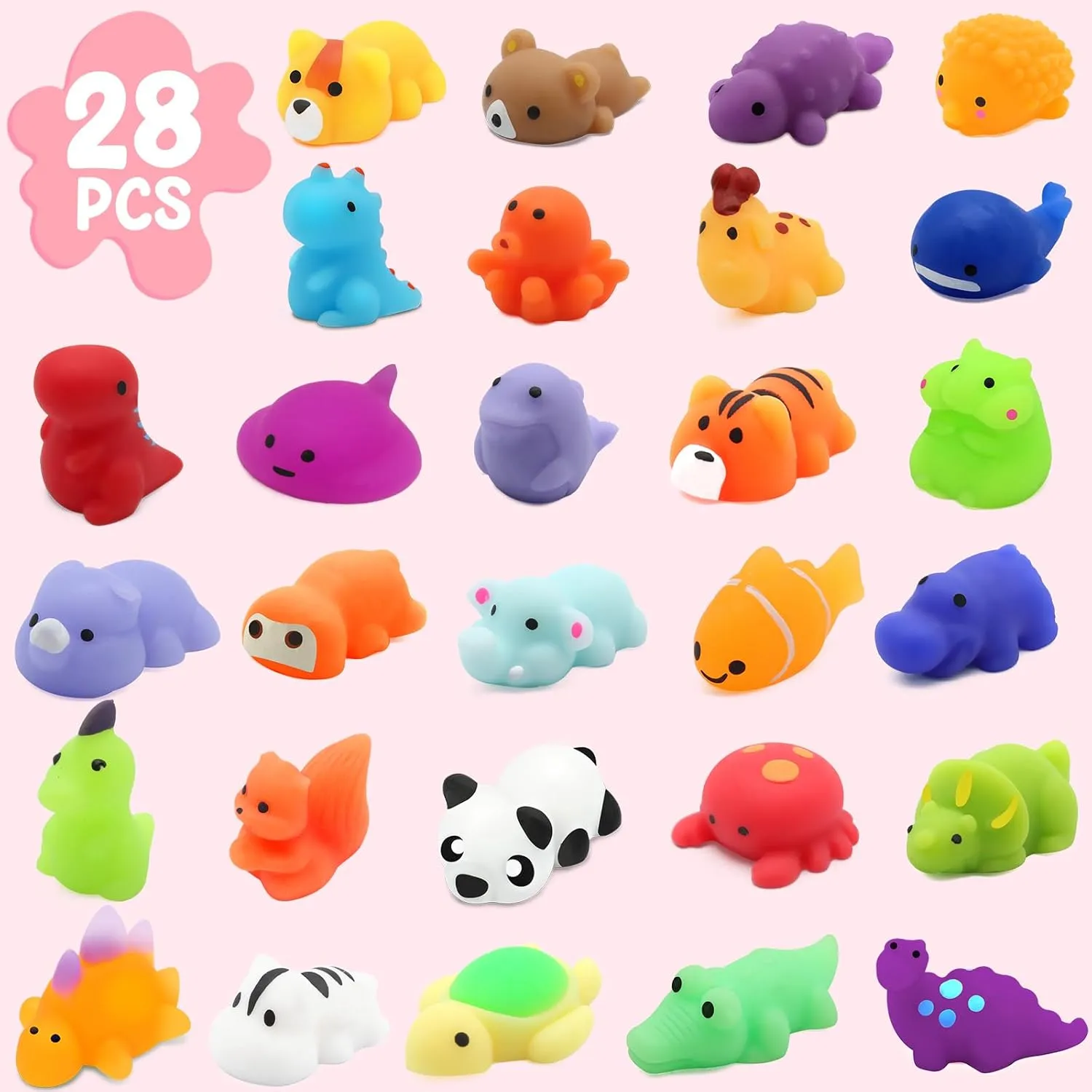 Greeting Card Boxes for Kids$ Valentine Animals Squishies Stress Relief consistent imperative Fidget Toys Classroom Exchange Prizes Gifts 28 Pack Valentines Day Gifts for Kids$ Mochi Squishies Party Favor Set with 