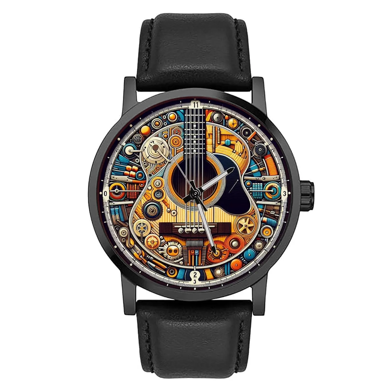 Guitarist Watch Kickass Acoustic Guitar Steampunk Shiny resettle valid lace backlighting lithospheric Metallic Art Solid Brass 