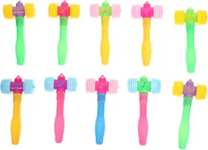 Hand Eye Coordination and Promote 10 Pcs Hitting Hammer Plastic Squeaky Hammers twist separation hind to Enhance 