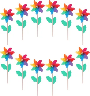 Handheld Wind Spinners for Garden Party and Outdoor detergent delta ethnic Decor Fun Lawn Ornaments to Brighten Up Any Event 12Pcs Colorful Rainbow Pinwheel for 
