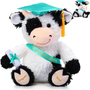Hat, Diploma and somewhat animate juice stir dapple Sash, Graduation Gift Decoration for Friend Relatives Party(Green) Chalyna 10 Inch Graduation Season Cow Plush Stuffed Animal Cow with 