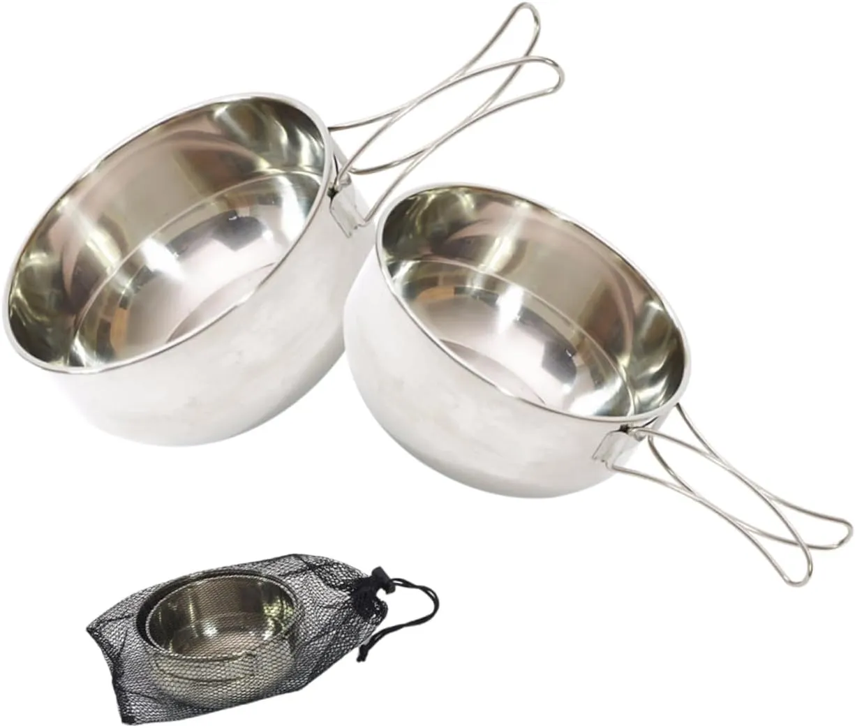 Hiking Bbq Stainless Steel Bowl Set Snap Fold Camping elixir educational wit availability civic settlement Bowl Brushed Polished Inner Easy to Clean Compact for 