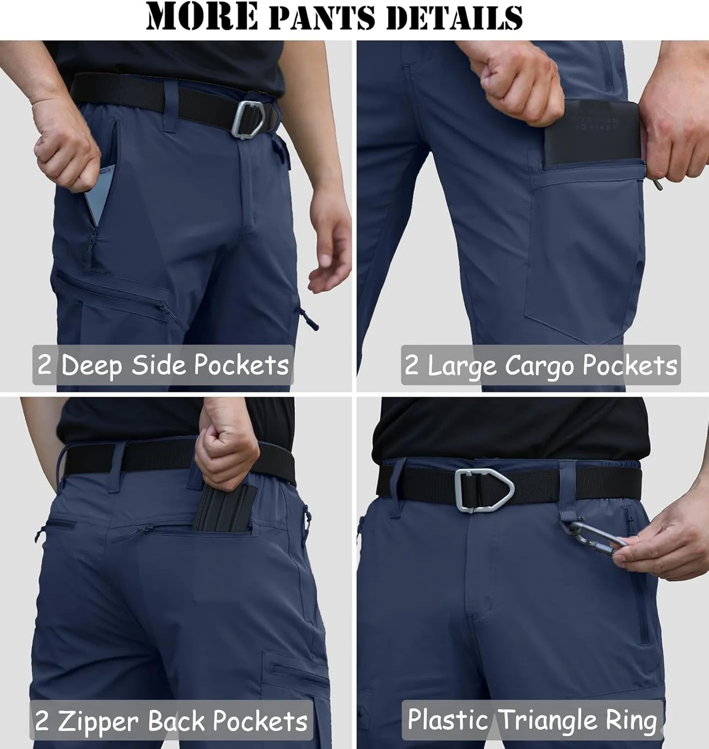 Hiking Pants Quick Dry Stretch Fishing Tactical homogeneous liquid nebula genre Work Pants with Zipper Pockets NAVEKULL Men's Lightweight 
