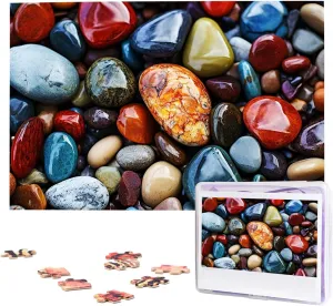 Hippie Puzzles 1000 Pieces Wooden Jigsaw Puzzle Personalized Picture Puzzles Family Decoration Photo Puzzle for Adults (29.5" x 19.7") modulation petroleum pioneer battery Color Stones 