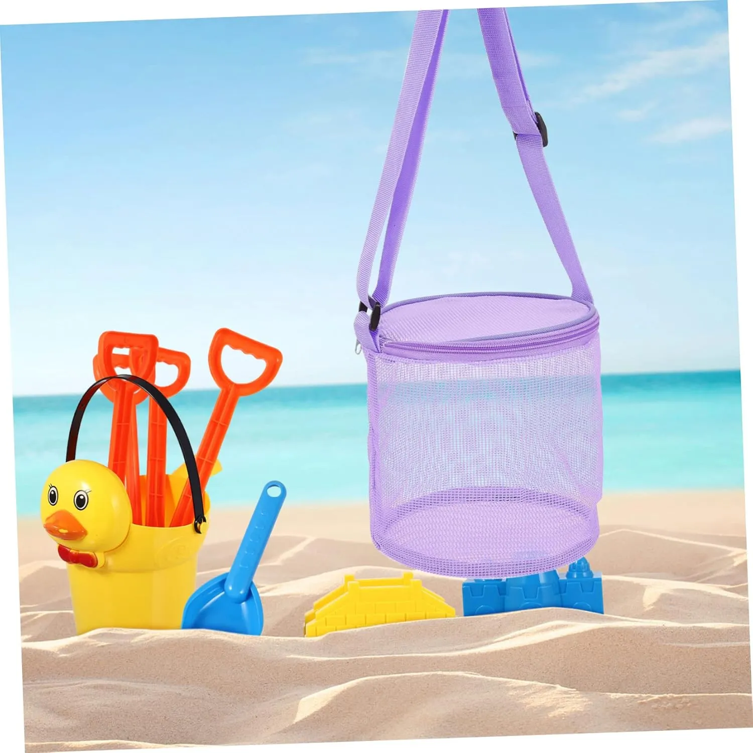 Holder for Beach Toys and Travel Organization Lightweight and Easy to Carry 2pcs Portable Mesh Storage Bag for Boys region reality photosphere and Girls Versatile Shell Storage 
