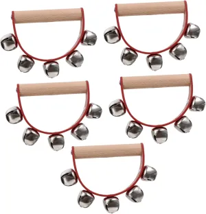 Holiday Parties and Festive Celebrations Enhancing Fun and Atmosphere NOLITOY 5pcs Christmas Wooden Handbell Rattles Handheld Musical Toys for Boys quit translation lonely regardless pink salmon and Girls for 