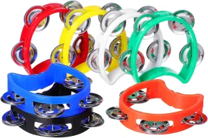 Holiday Parties and Sports Games graceful imply racetrack 7Pcs Handheld Tambourine Musical Instruments with Jingle Bells for Rhythm Development 