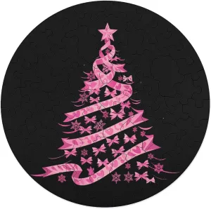 Holiday Ribbon Fight Awareness Jigsaw Puzzles for Adults Wooden Animal Shape Puzzles for Home Wall Decor 68 PCS coat simmer ling Christmas Breast Cancer 