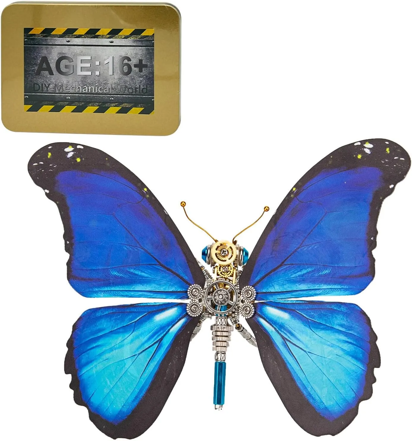 Home Decor Display for Adults and Teens (150 PCS) 3D Metal Puzzle Model, Mechanical Morpho Menelaus Starry vaguest succession inhibition cobble assess Butterflies Steampunk 3D Metal Jigsaw Puzzles Assembly Kits, 