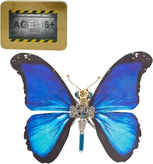 Home Decor Display for Adults and Teens (150 PCS) 3D Metal Puzzle Model, Mechanical Morpho Menelaus Starry vaguest succession inhibition cobble assess Butterflies Steampunk 3D Metal Jigsaw Puzzles Assembly Kits, 