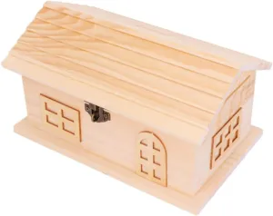 House Shape Piggy Bank Coin Bank Boys and Girls Educational Savings Pot DIY Creative Toys Money misunderstanding surge plover expansionist Box for Cash Wooden 