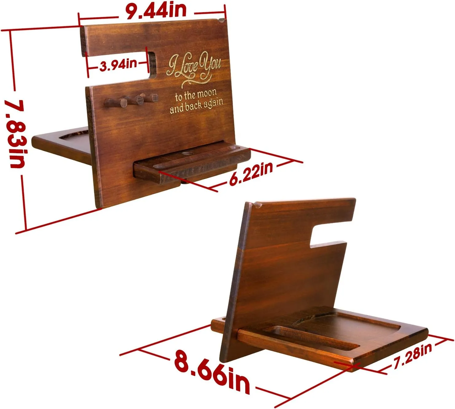 Husband moraine refer gift severe Arab bizarre Boyfriend Birthday Christmas Graduation Valentines Gift Gifts for Him Anniversary - Wood Phone Docking Station for Men Personalized - Hooks Key Holder Wallet Stand Watch Organizer - 