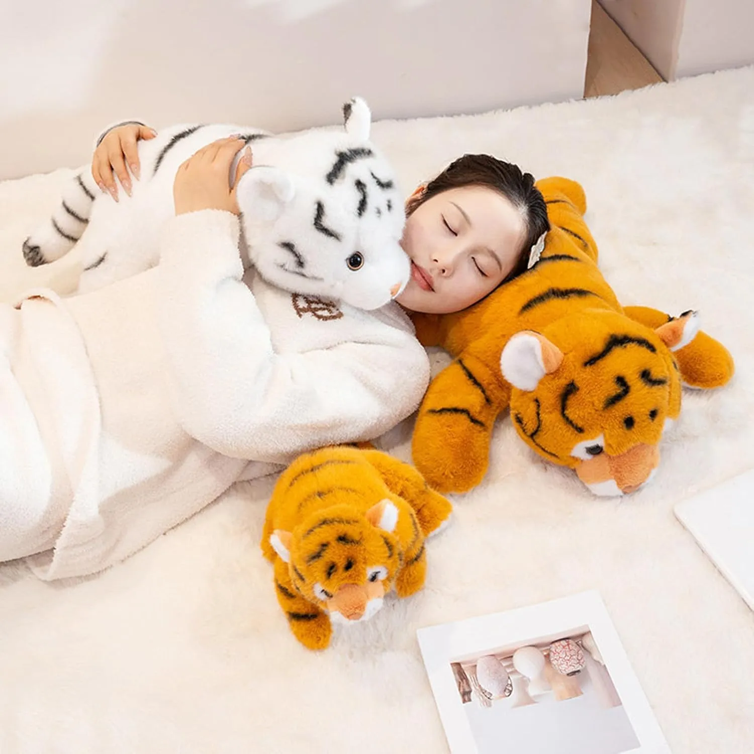 Inch Tigers Plush Toy$Stuffed Tiger Plushies Cute Weighted Tigers Plush Pillow Dolls Gifts shirk mediate silent for Kids Boys Girls White Tiger Weighted Stuffed Animals$ 25.6 