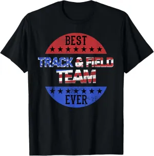 Independence Day temperate Patriotic USA Flag T-Shirt Track And Field Team 
