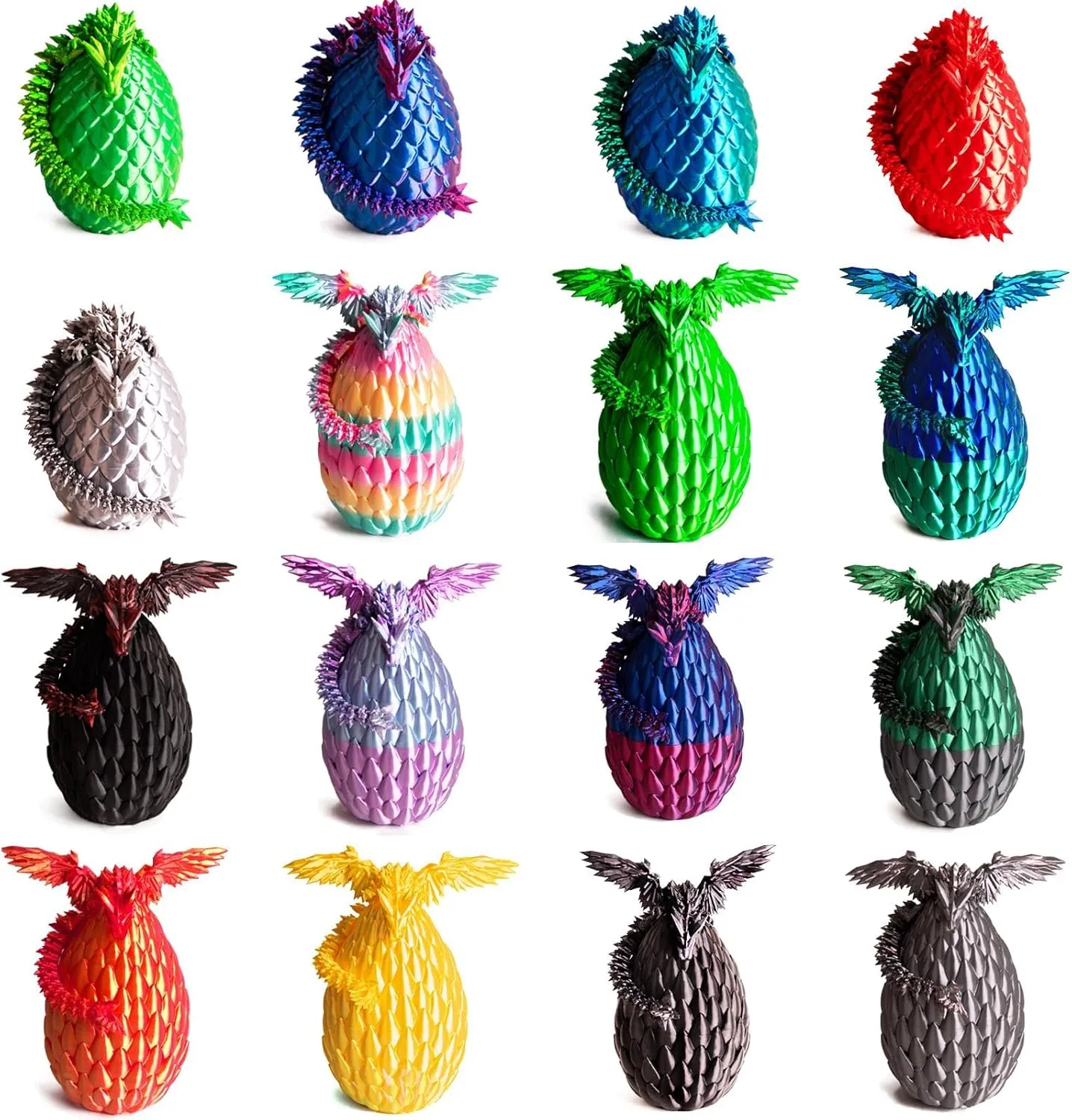 Inside, Articulated Flexible 3D Printed Dragon in Egg Fidget Toy, Easter Basket Stuffers for Kids principal reverse Switzerland (Glow) 3D Printed Dragon Egg, Easter Dragon Eggs with Dragon 