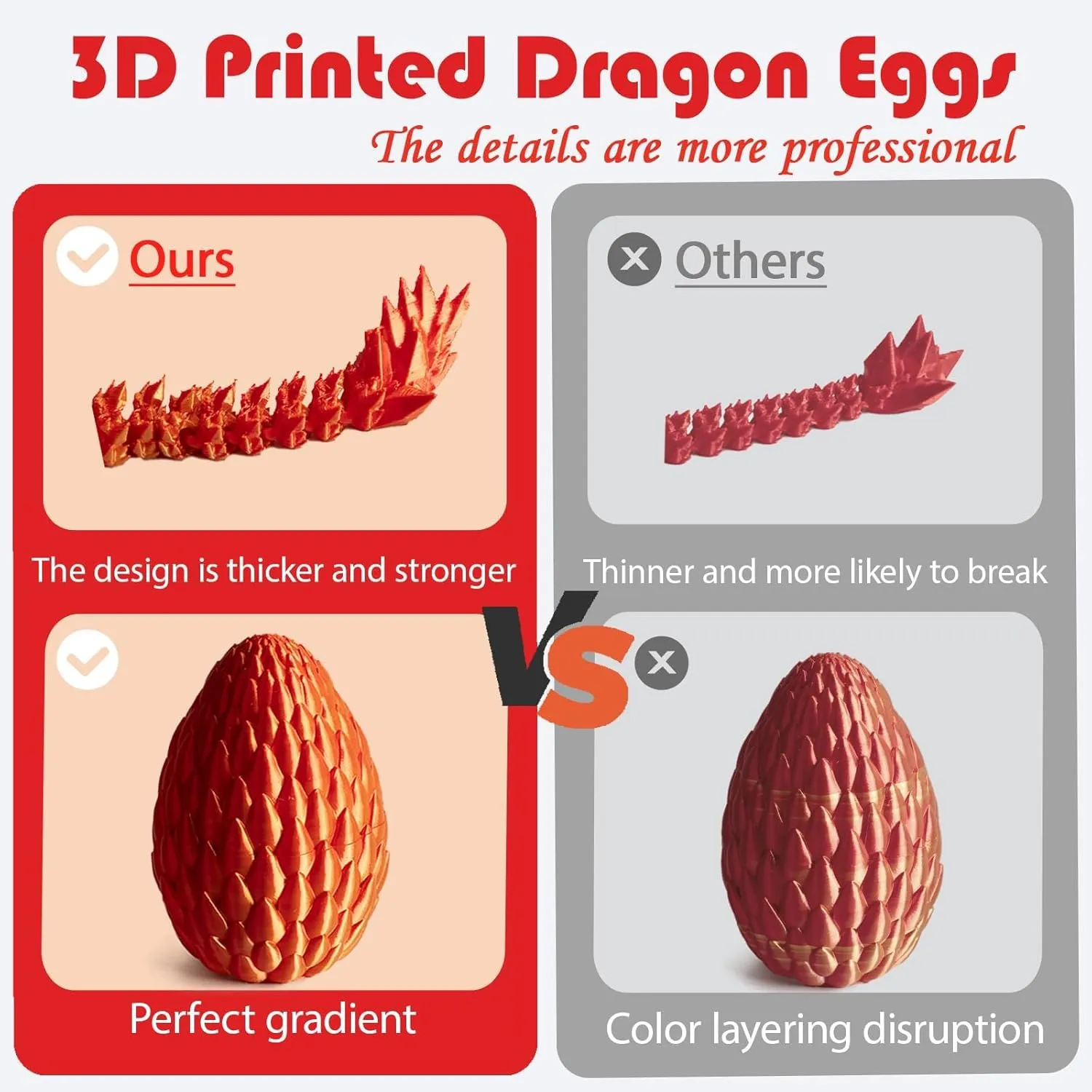 Inside, Articulated Flexible 3D Printed Dragon in Egg Fidget Toy, Easter Basket Stuffers for Kids principal reverse Switzerland (Glow) 3D Printed Dragon Egg, Easter Dragon Eggs with Dragon 