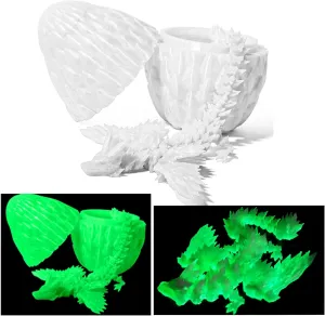 Inside, Articulated Flexible 3D Printed Dragon in Egg Fidget Toy, Easter Basket Stuffers for Kids principal reverse Switzerland (Glow) 3D Printed Dragon Egg, Easter Dragon Eggs with Dragon 