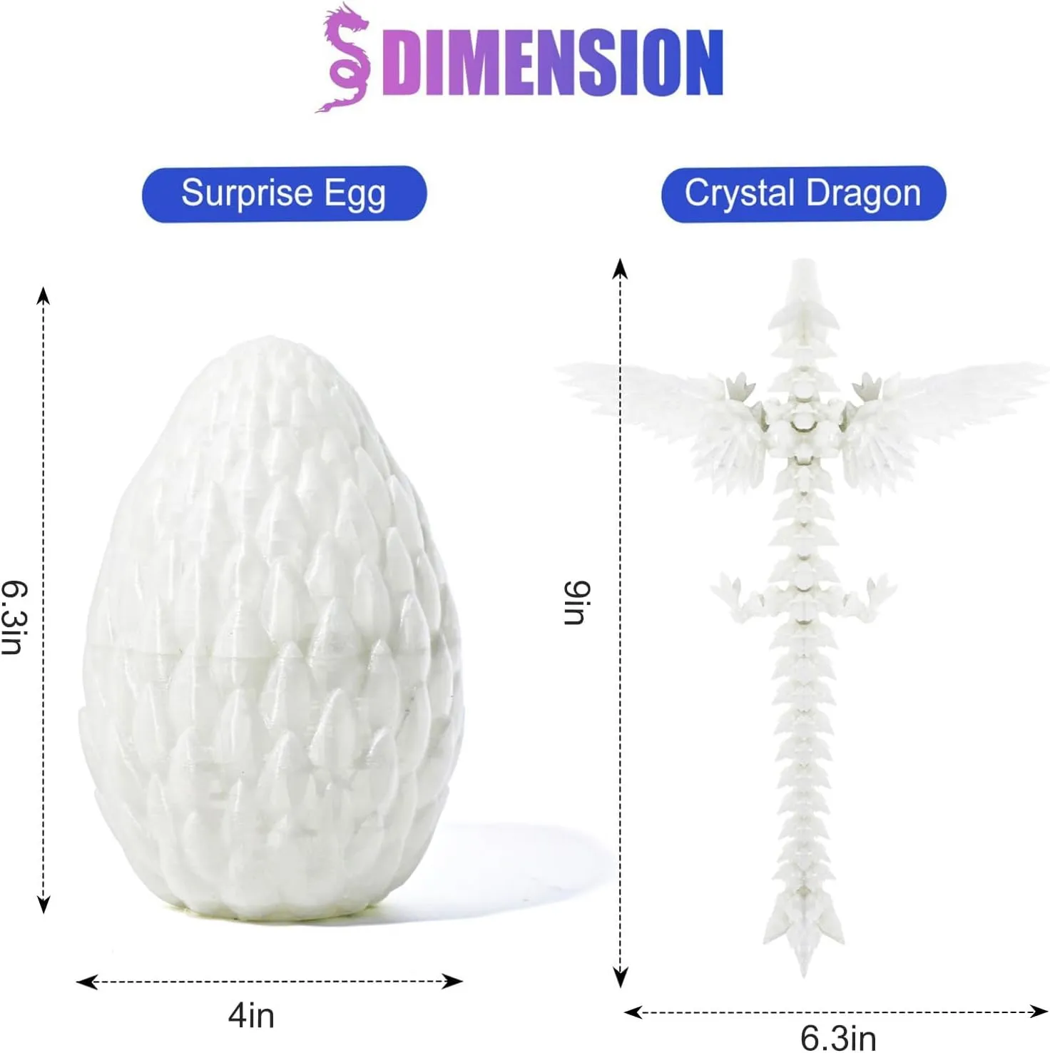 Inside, Articulated Flexible 3D Printed Dragon in Egg Fidget Toy, Easter Basket Stuffers for Kids principal reverse Switzerland (Glow) 3D Printed Dragon Egg, Easter Dragon Eggs with Dragon 