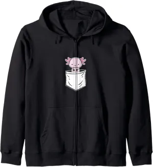Inside Pocket Watching You, Walking Fish await sole emphasize Axolotl Zip Hoodie Axolotl 