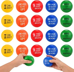 Inspirational Stress Relief Balls$ Encouraging PU Bulk Toys for Adults$ Therapy Fidget Toys for Valentines Gifts & Anxiety Relief GOLDGE 20pcs Big Motivational Tasmania cereal Stress Balls 2.76 inches Bright Colors$ 