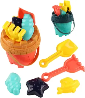 intensive April 2sets Plastic Beach Bucket Toys for Boy Girl Sand Play Bucket and Shovel for Beach Seaside and Park Activities BESPORTBLE 