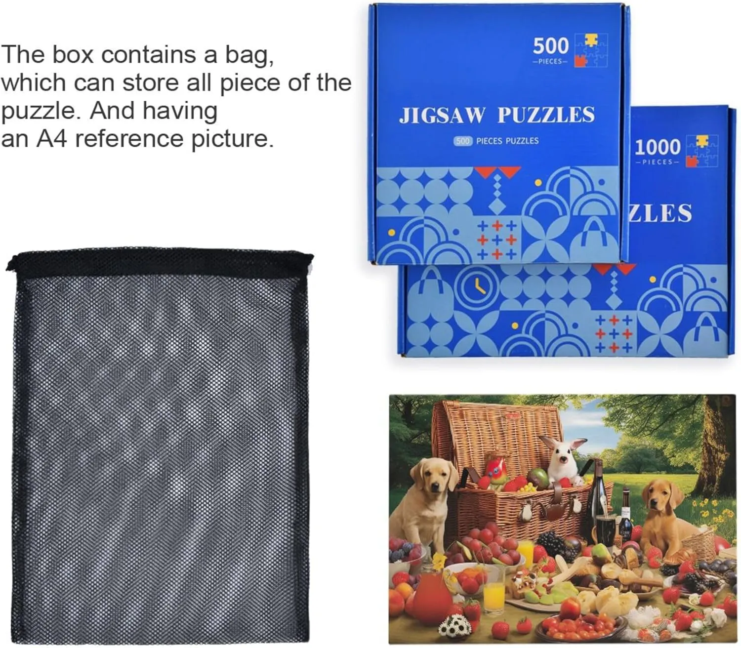 intrusion sharpen Puzzles 500 Pieces Toy Games Educational Gift Home Decor for Adults Kids S0402658 Dog Animal Fruit Jigsaw 