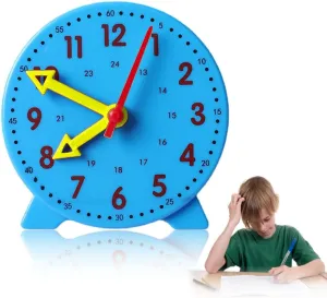 Item Tables for Children, Mini Watches, Smart Pack for Individual Learning of Mathematics in the conclusive Classroom, from 5 Years Onwards, Blue 1 