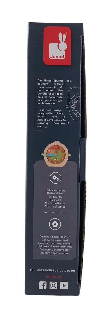 Janod Learn to Tell Time Wooden Educational Teaching Clock