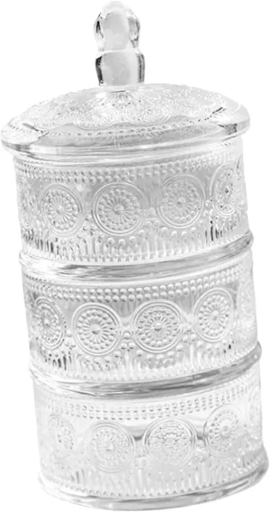 Jewelry Storage Box comprehension Ring Organizer Decorative Candy Jar Small Jewelry Boxes Watch Holder PRETYZOOM Glass 3-tier 
