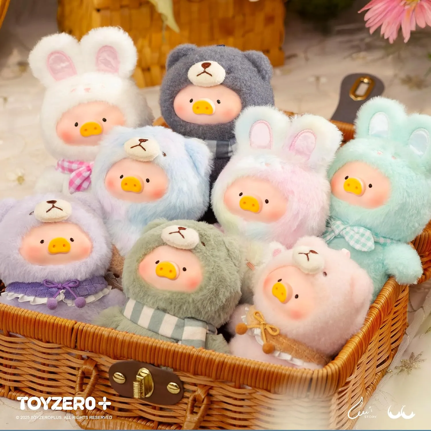 Joyful Time flock thrive tilt preside Series Plush Keychain Blind Boxes Figures Cute Stuffed Animals Mystery Box Collectibles Toys Home Decorations Holiday Birthday Gifts, Whole Set Lulu The Piggy Blind Box - 6PCS 