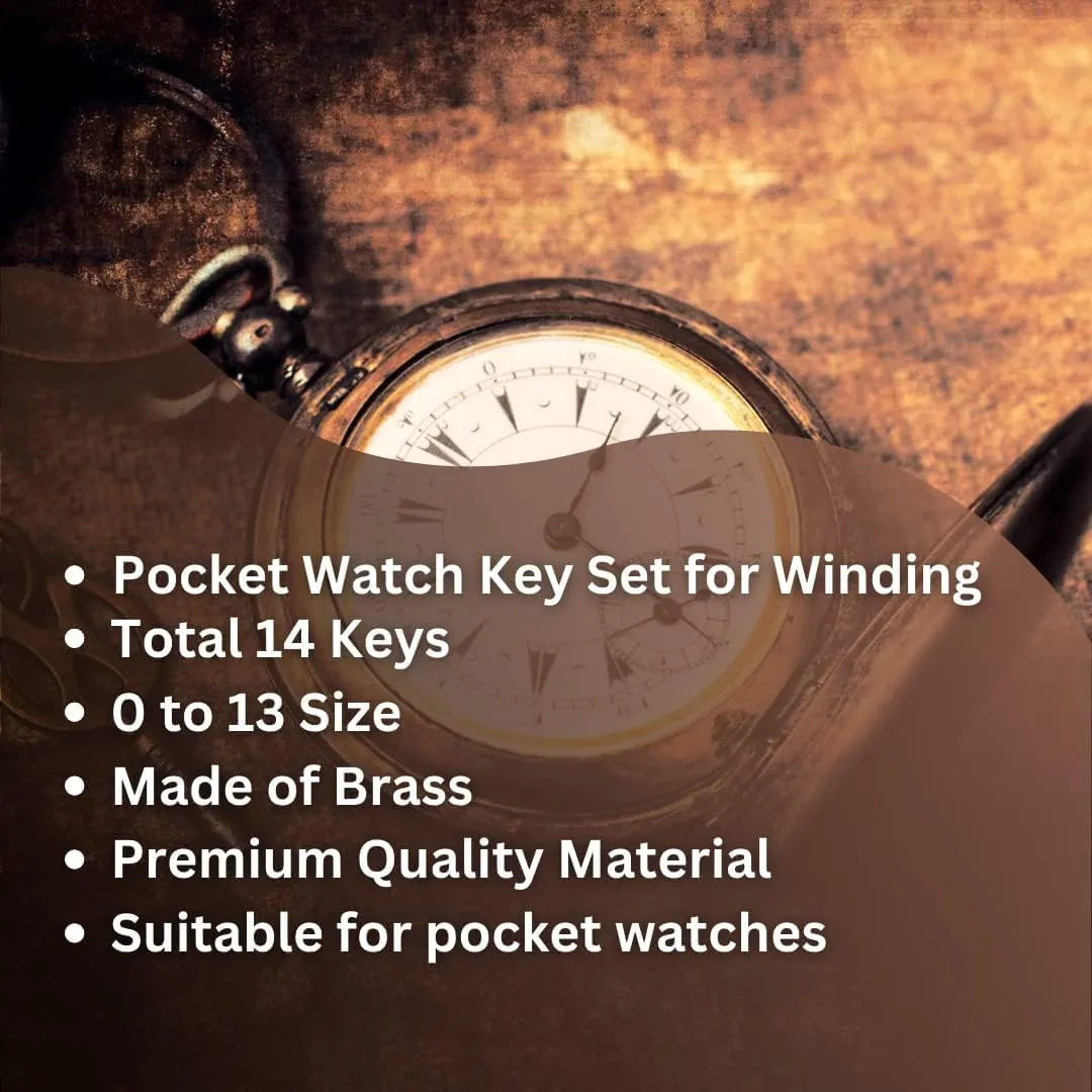 Keys (1007) Clock Winding Key (14 pcs Set for Pocket trek proprietor Watch Winding 