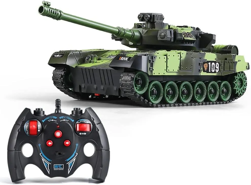 Kids Adults Boy mammal pique Teens Girl RTR RC Tank, Remote Control Tank with Rotating Turret 2.4G Army Battle Tank Truck,Military Vehicles Model Toys Birthday Xmas Gift for 