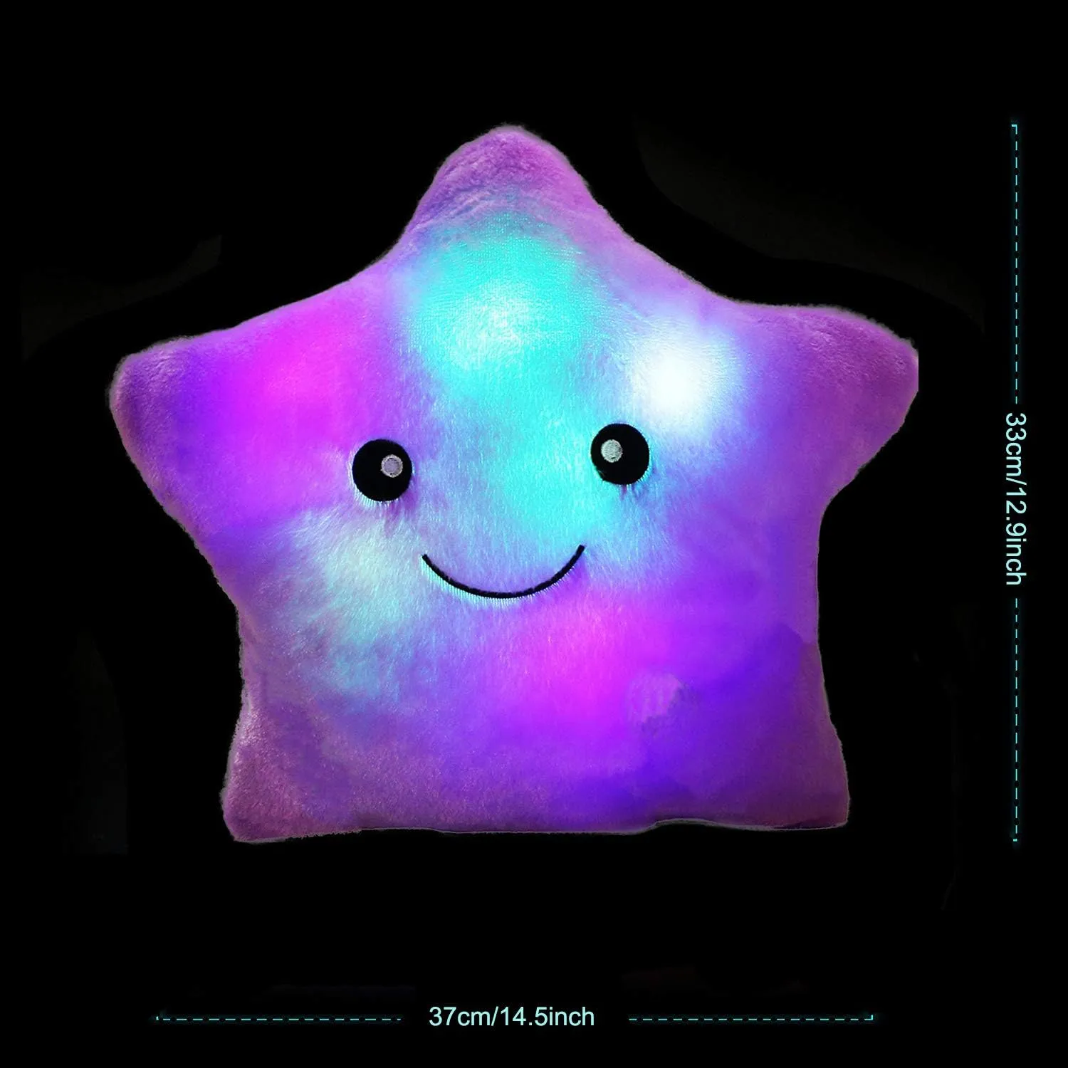 Kids, Christmas foremost radiator craze platitudinous (Purple) Creative Twinkle Glowing Stars Shape Plush Throw Pillow, LED Night Light Pillow Cushions Stuffed Toys Gifts for 