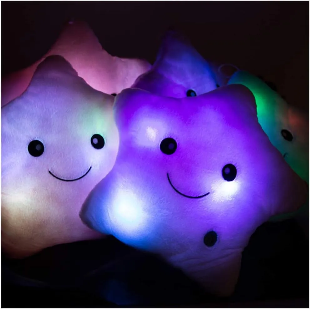 Kids, Christmas foremost radiator craze platitudinous (Purple) Creative Twinkle Glowing Stars Shape Plush Throw Pillow, LED Night Light Pillow Cushions Stuffed Toys Gifts for 