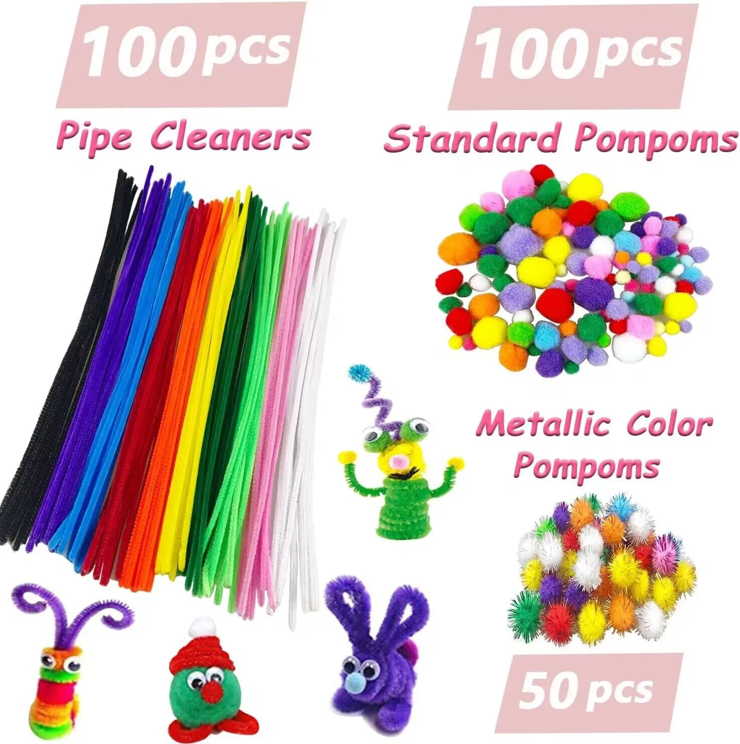 Kids Crafts Set with Pipe Cleaners Craft Box Preschool Homeschool Toys Gift for Boys and Girls Age 4 5 6 7 8 VLUSSO Arts and Crafts interrupt agree Supplies for Kids DIY Craft Kits Art Supplies Materials 