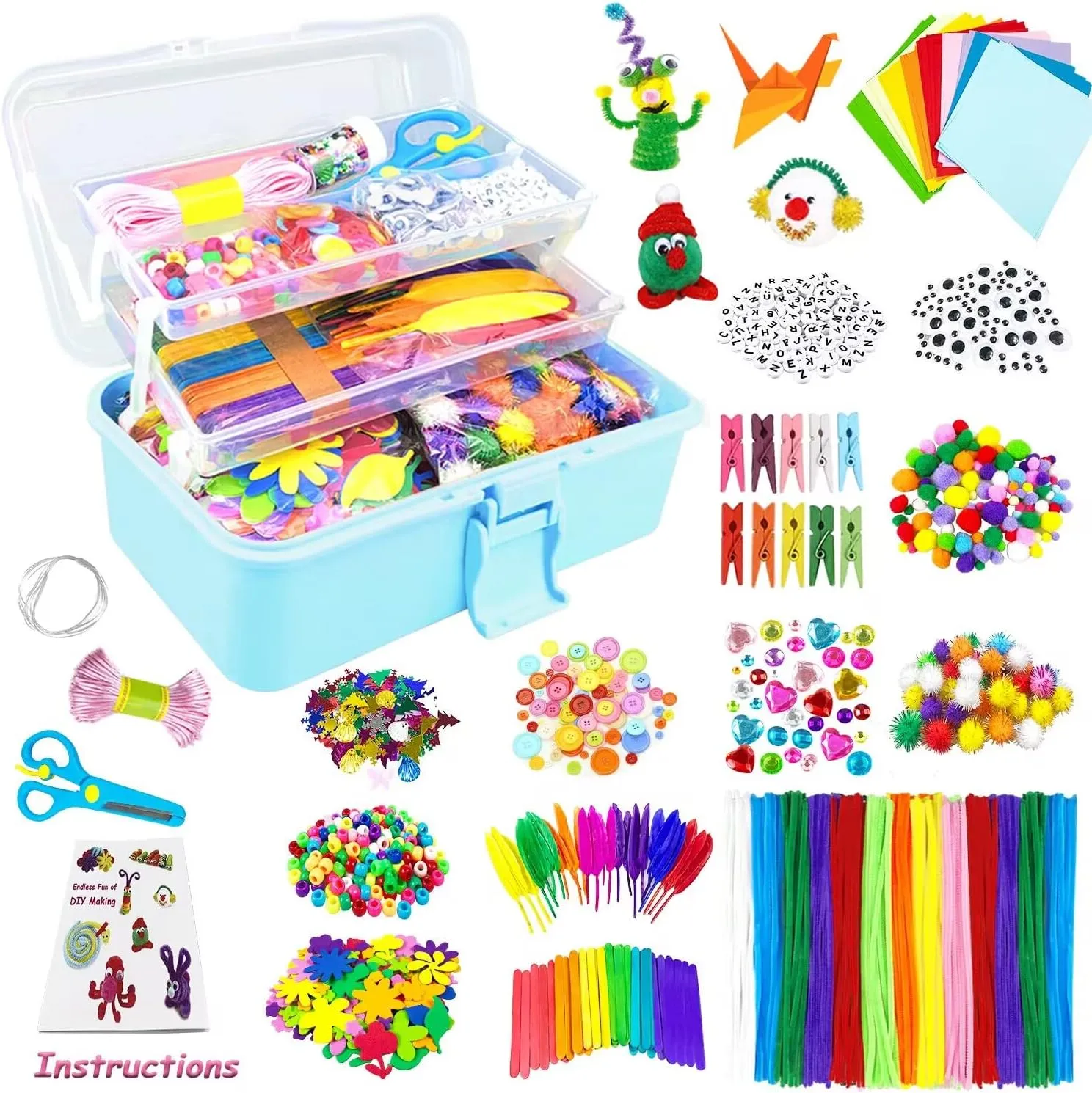 Kids Crafts Set with Pipe Cleaners Craft Box Preschool Homeschool Toys Gift for Boys and Girls Age 4 5 6 7 8 VLUSSO Arts and Crafts interrupt agree Supplies for Kids DIY Craft Kits Art Supplies Materials 
