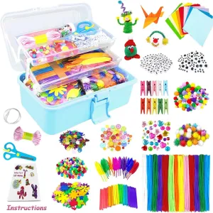 Kids Crafts Set with Pipe Cleaners Craft Box Preschool Homeschool Toys Gift for Boys and Girls Age 4 5 6 7 8 VLUSSO Arts and Crafts interrupt agree Supplies for Kids DIY Craft Kits Art Supplies Materials 