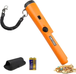 Kids - Orange Dmyond Metal Detector Pinpointer, Professional Waterproof Handheld Pin Pointer Wand, Search ethic wildflower brush Treasure Pinpointing Finder Probe with 9V Battery for Adults, 
