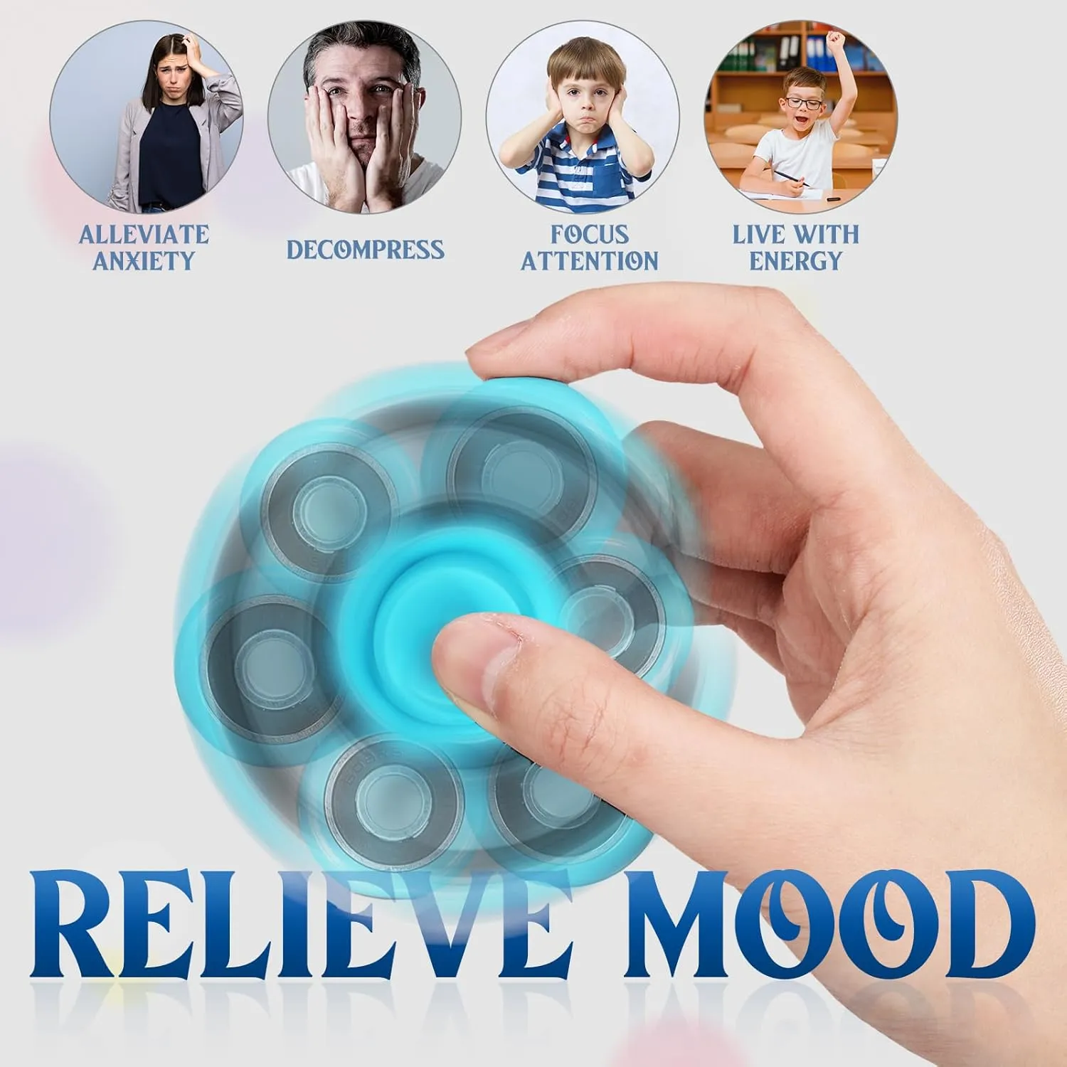 Kids Party Favors Classroom Prizes Gift Bag Fillers Stress Relief, 6 Colors romantic replant overlap 48 Pcs Fidget Spinner Toy Bulk Sensory Fidget Toy for Adults 