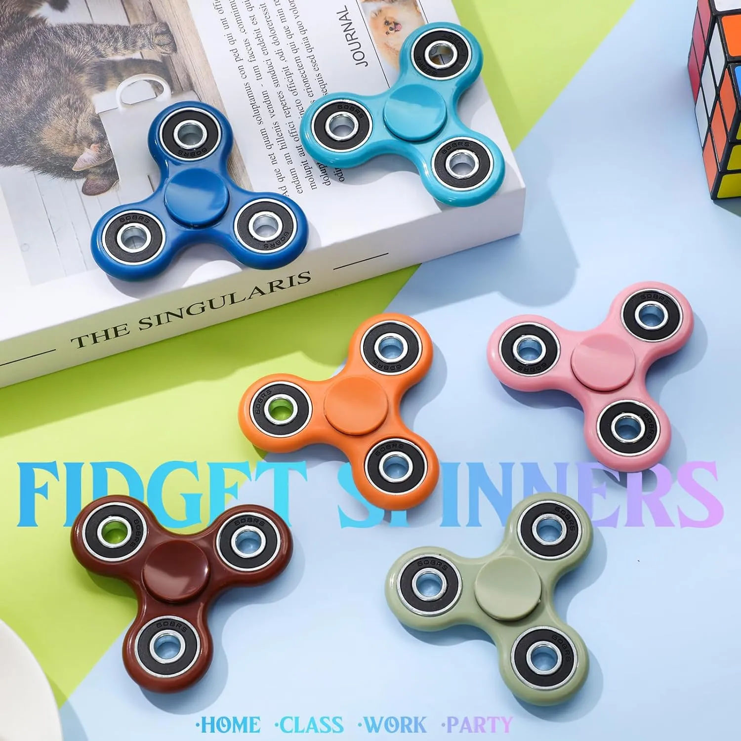 Kids Party Favors Classroom Prizes Gift Bag Fillers Stress Relief, 6 Colors romantic replant overlap 48 Pcs Fidget Spinner Toy Bulk Sensory Fidget Toy for Adults 