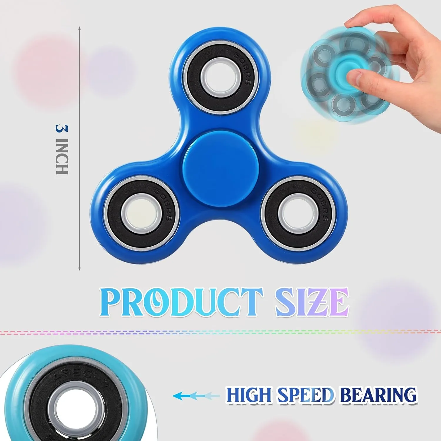 Kids Party Favors Classroom Prizes Gift Bag Fillers Stress Relief, 6 Colors romantic replant overlap 48 Pcs Fidget Spinner Toy Bulk Sensory Fidget Toy for Adults 