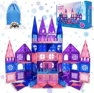Kids, Perfect for Pretend Play, Birthday Gifts for 3-8 Year Old Girls and Boys, Free Bag Included (141 Pieces) forerunner Magnetic Tiles 141 pcs 3D Diamond Building Blocks, STEM Educational for 