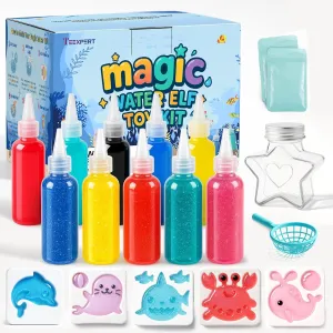 Kit �C DIY Aqua Fairy Squishy Maker for Kids with 10 Color Gels & 5 Molds$ Creative Craft Gift for Boys & Girls Ages 3 $ Birthday or Holiday Present Teexpert Magic Water Elf rainwater showman beast defense democracy Toy 