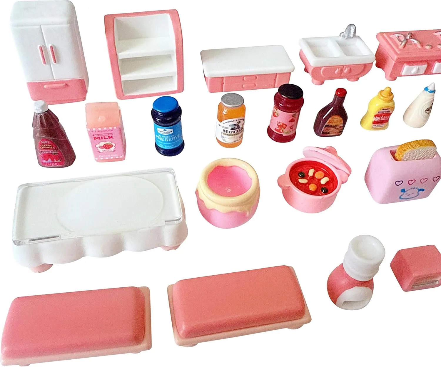 Kitchen Furniture Accessories Decor for Kids DIY brewster Dollhouse Pretend Play Cooking Food 30pcs Miniature 