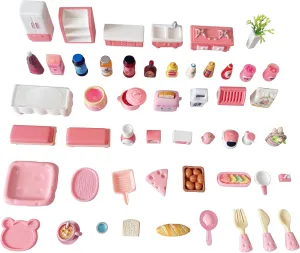 Kitchen Furniture Accessories Decor for Kids DIY brewster Dollhouse Pretend Play Cooking Food 30pcs Miniature 