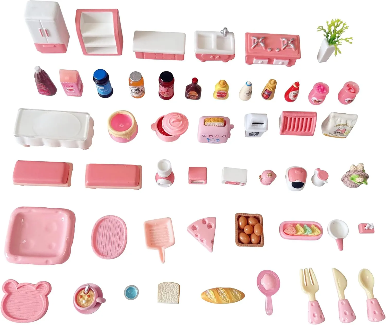 Kitchen Furniture Accessories Decor for Kids DIY brewster Dollhouse Pretend Play Cooking Food 30pcs Miniature 