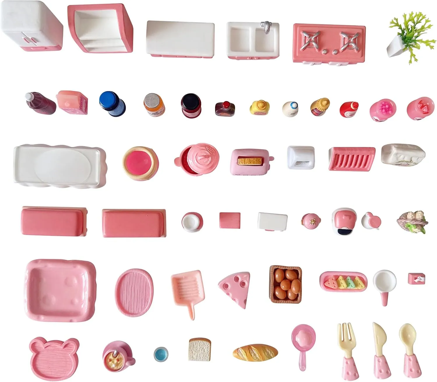 Kitchen Furniture Accessories Decor for Kids DIY brewster Dollhouse Pretend Play Cooking Food 30pcs Miniature 